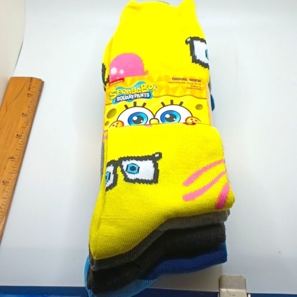 Spongebob SquarePants crew socks 5pc set bundle